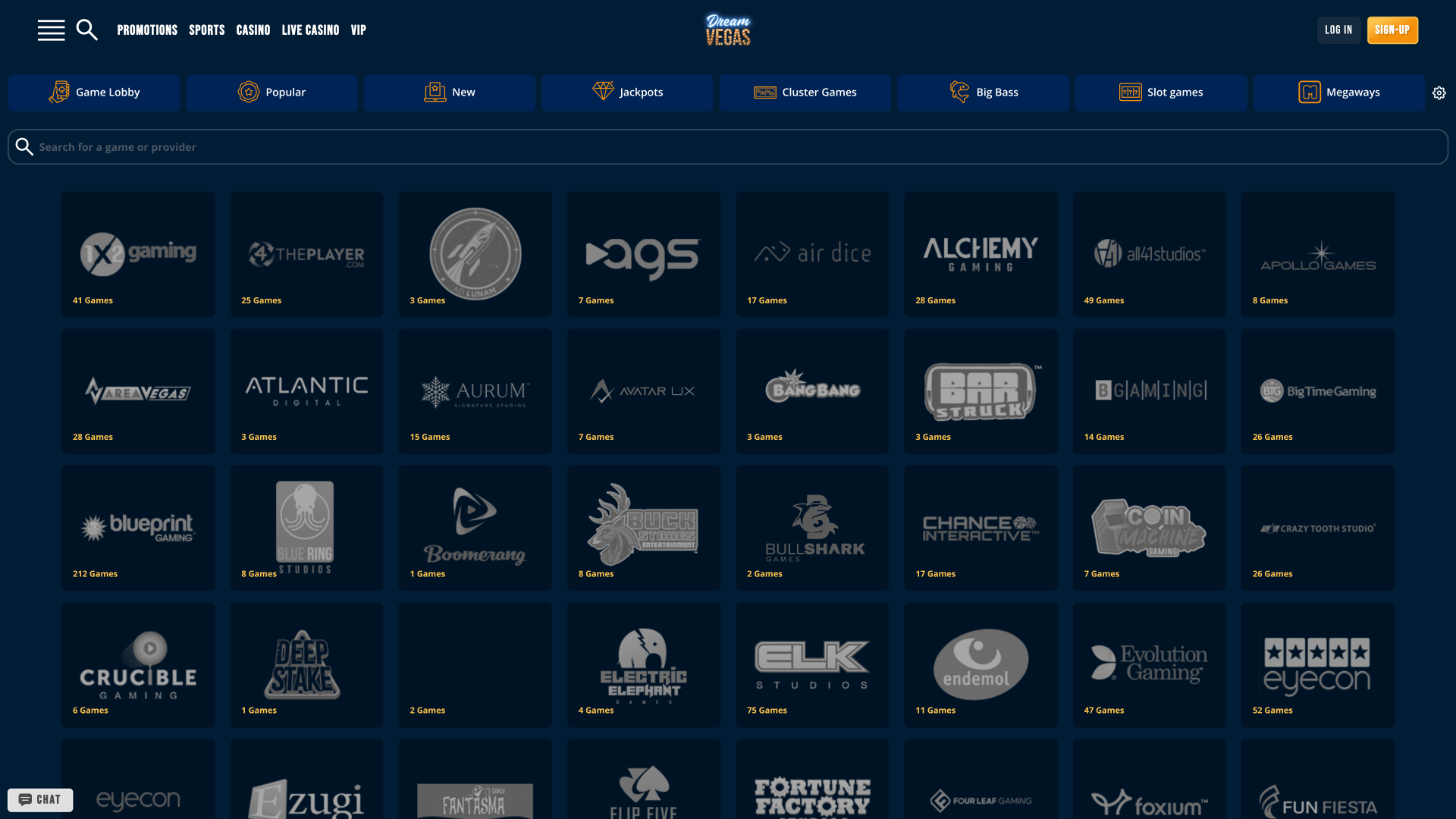 Dream Vegas Casino Game Developers Desktop