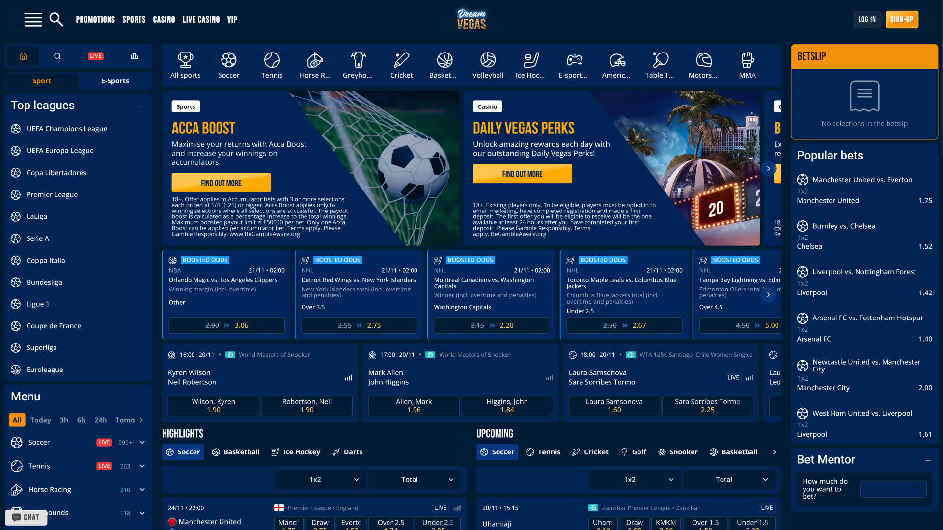 Dream Vegas Casino Sports Desktop