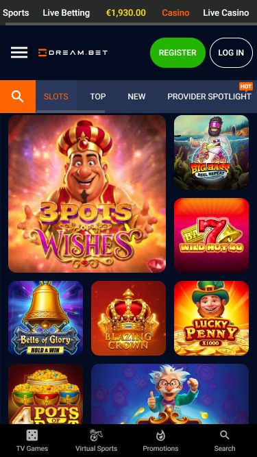 Jeux d'images mobiles Dream.bet