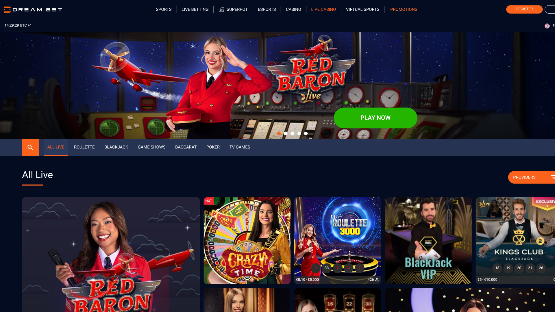 Dream.bet Croupier en direct