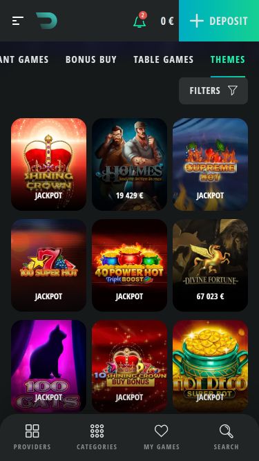 Drip Casino Мобильное изображение Джекпот