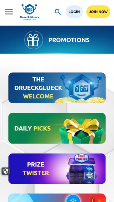 Images promotionnelles mobiles du casino DrueckGlueck