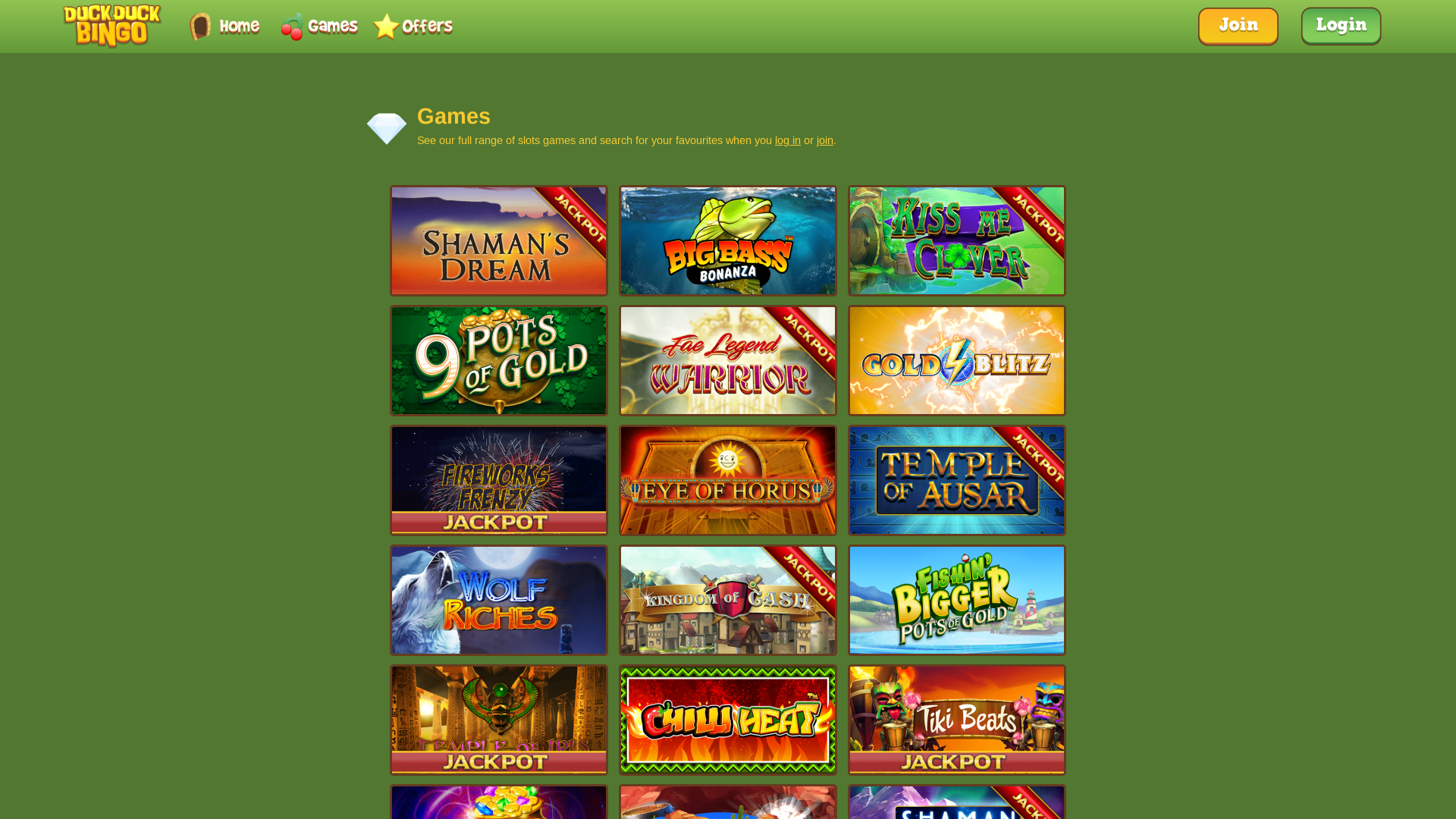 Jeux de bingo Duck Duck sur ordinateur