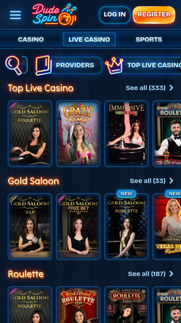 DudeSpin Casino Live Dealer