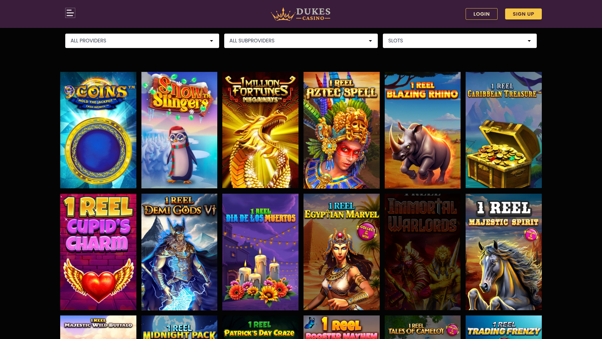 Dukes Casino Games Desktop