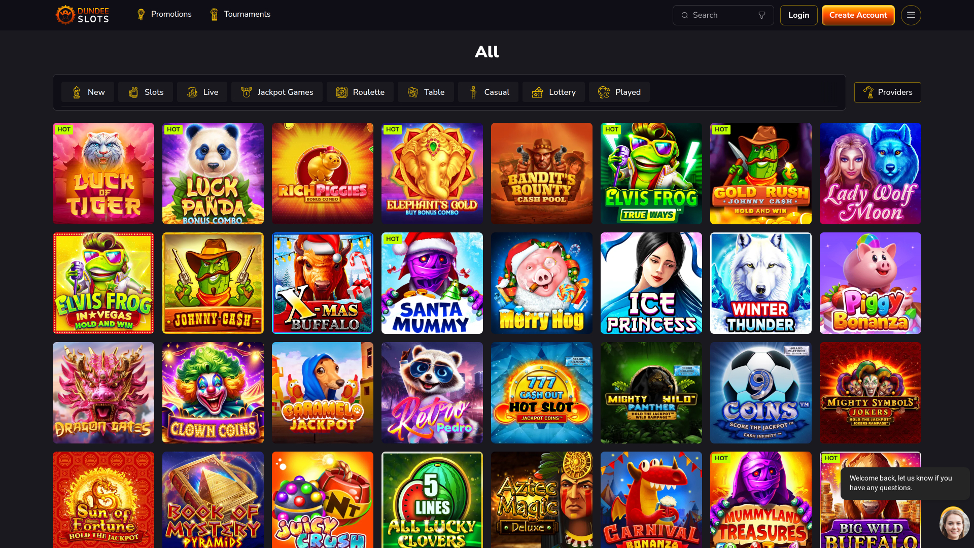 Jeux de casino Dundeeslots sur ordinateur