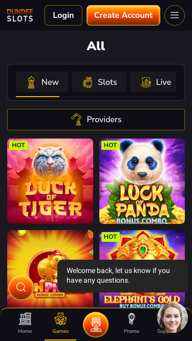 Jeux de casino Dundeeslots sur mobile