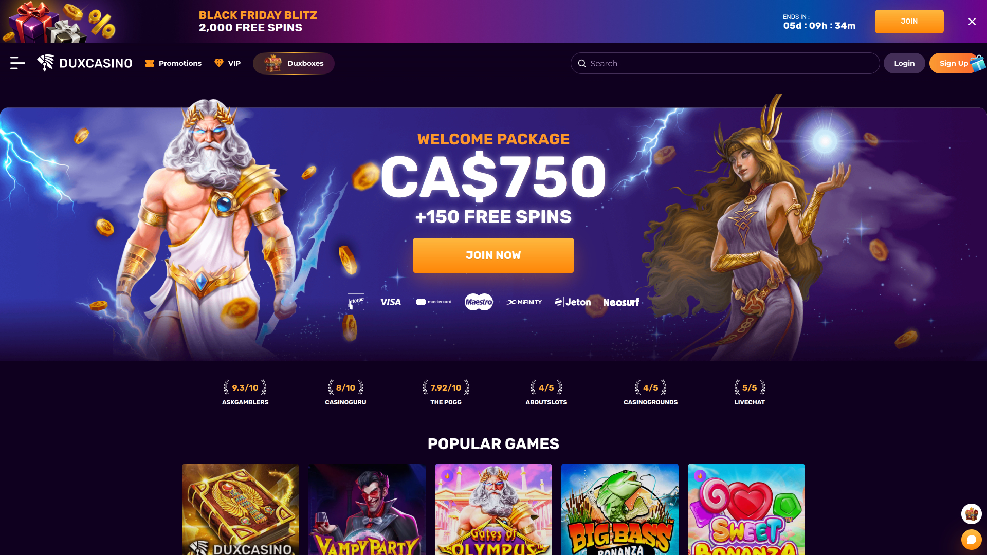 Page D’accueil De Dux Casino Sur Ordinateur