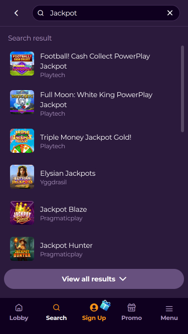 Jackpot du casino Dux sur mobile