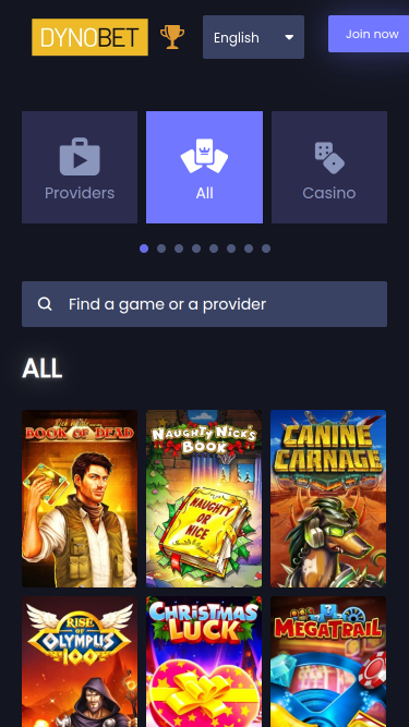 Dynobet Casino-Spiele für Mobilgeräte