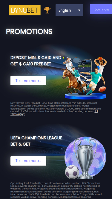 Dynobet Casino-Aktionen Mobil