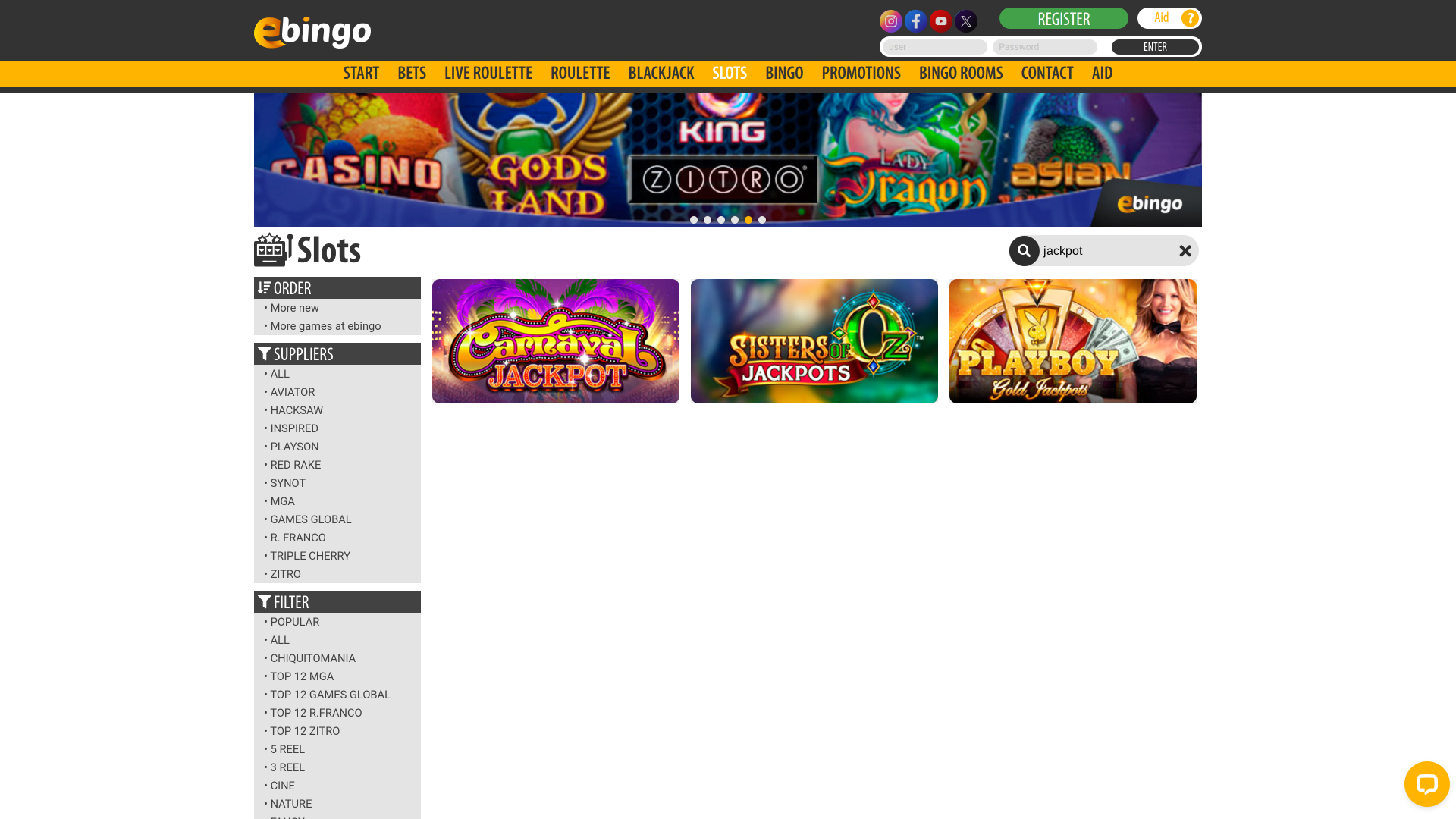 Jackpot Ebingo version bureau
