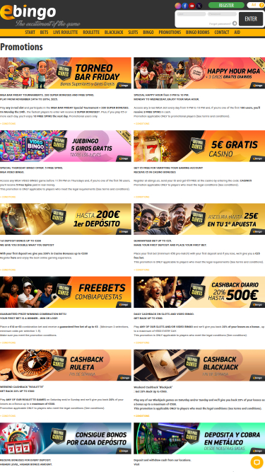 Promotions Ebingo version mobile