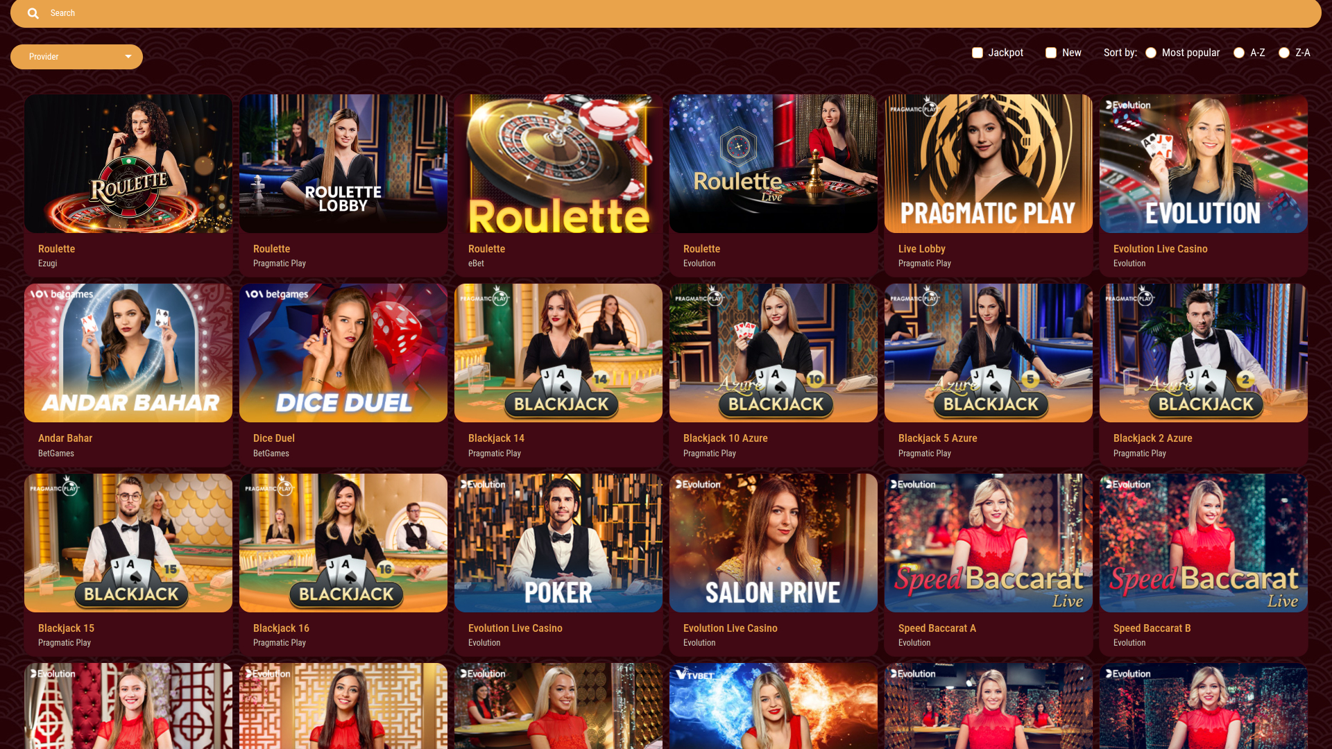 Joueur en direct au casino Eight Storm ordinateur de bureau