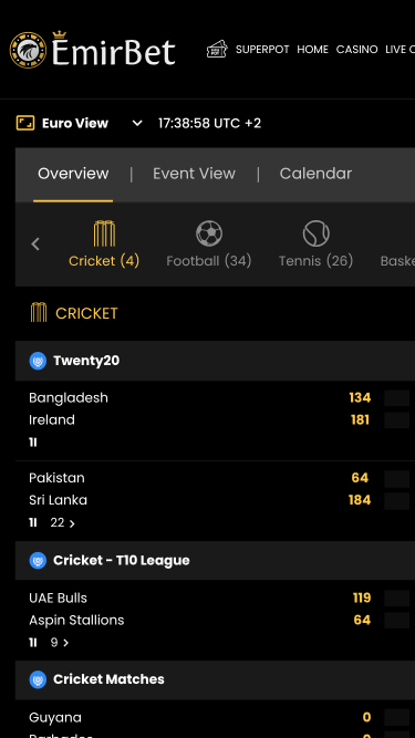 Sports d'EmirBet Mobile