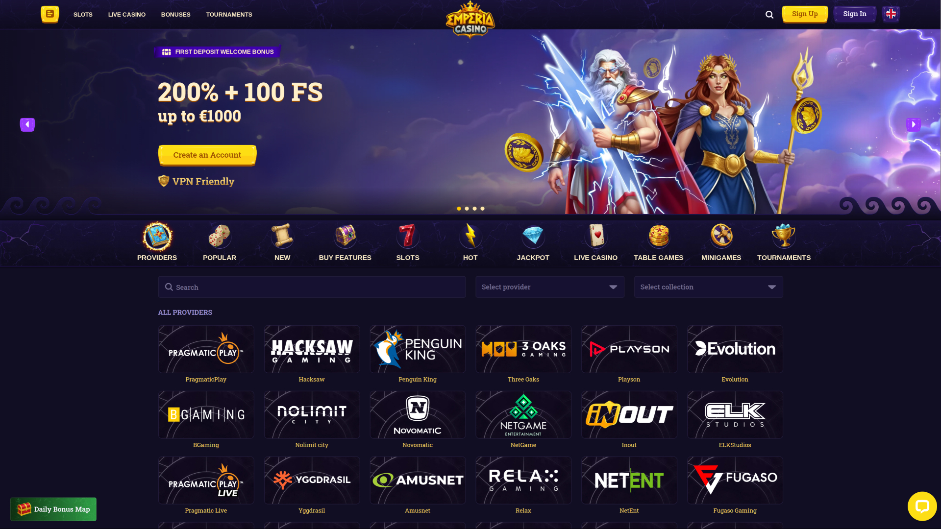 Développeurs du jeu de casino Emperia pour ordinateur