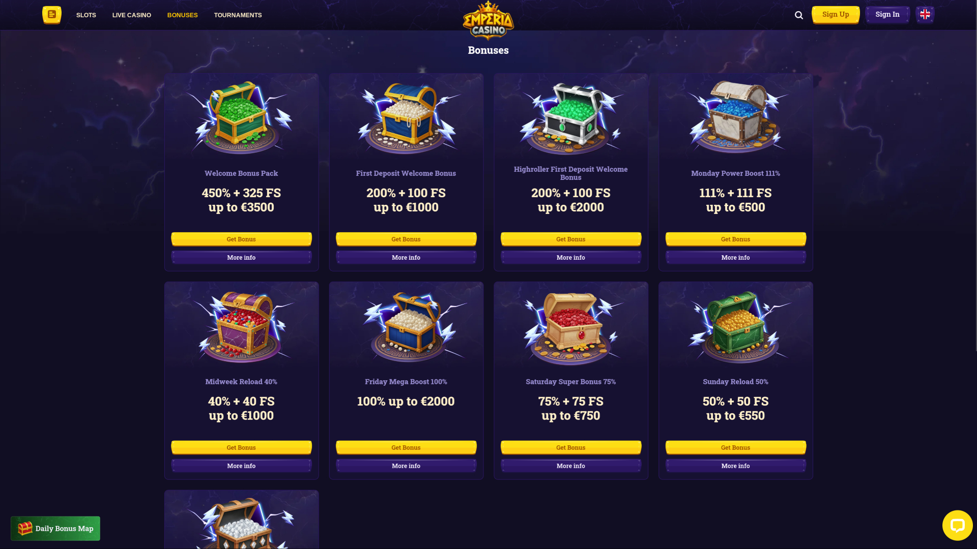 Promotions sur ordinateur du casino Emperia