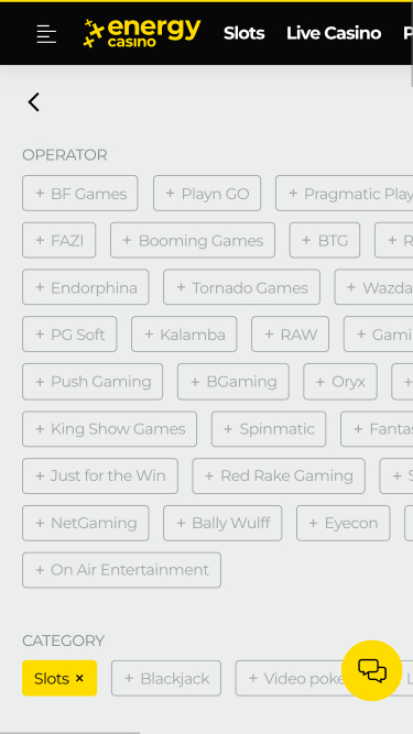 Sviluppatori di giochi per casinò energetici per dispositivi mobili