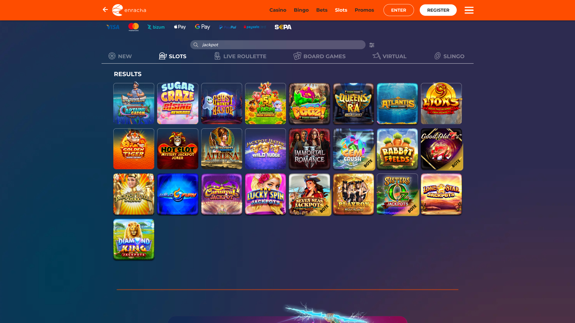 Enracha Casino Jackpot Desktop
