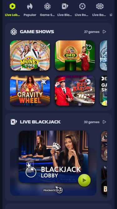 Live dealer con immagine mobile di EpicBet Casino