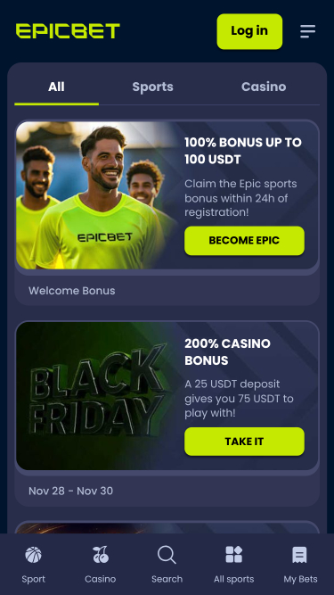 Promotions EpicBet Casino Mobile