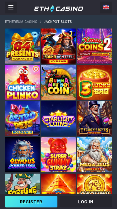 Jackpot mobile du casino ETH