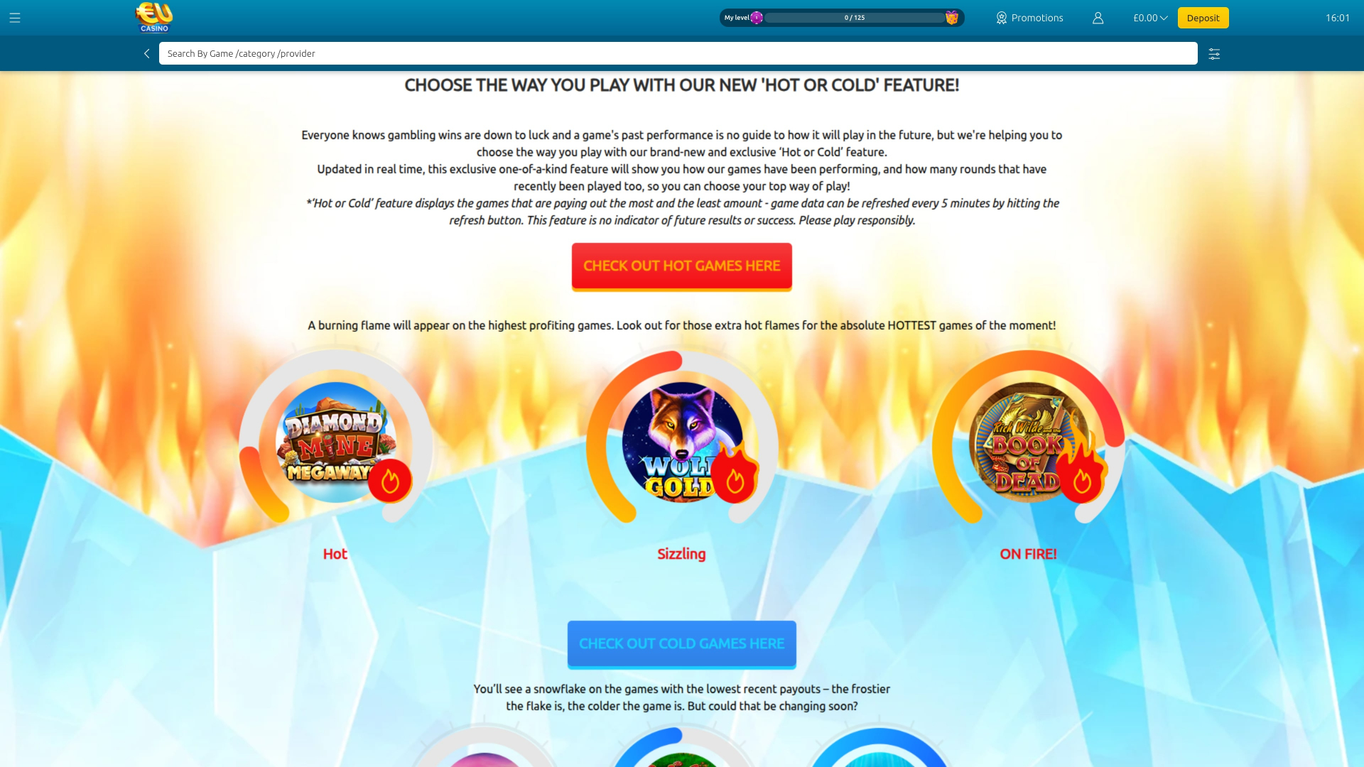 Escritorio caliente o frío de EUcasino