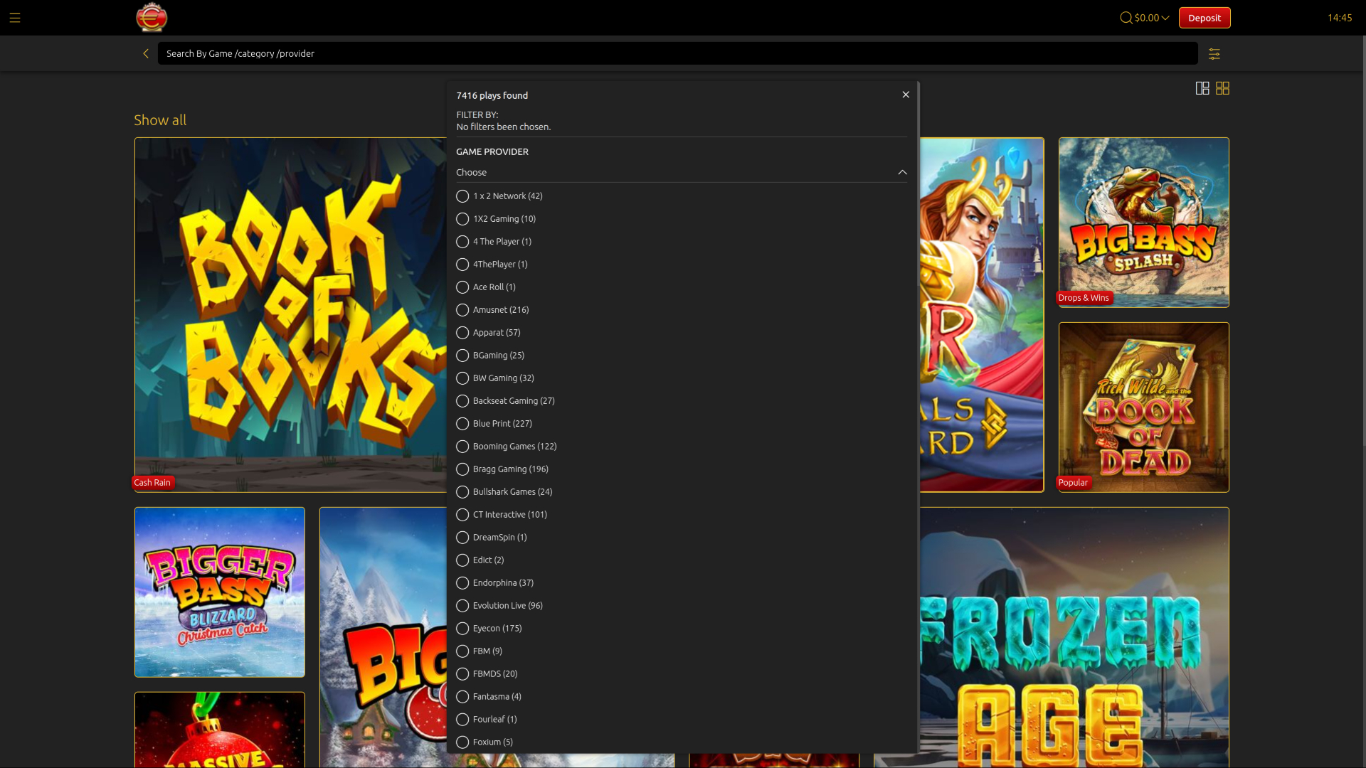 Sviluppatori di giochi da casinò Euro King Desktop