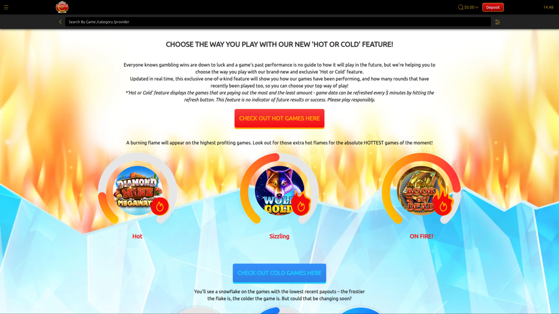 Euro King Casino Desktop caldo o freddo