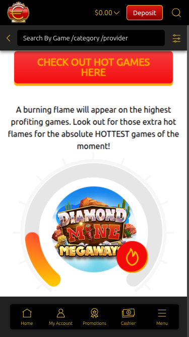 Hot o Cold di Euro King Casino Mobile