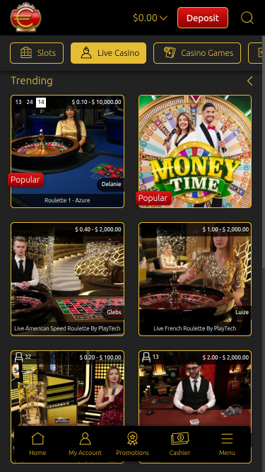 Dealer dal vivo di Euro King Casino Mobile
