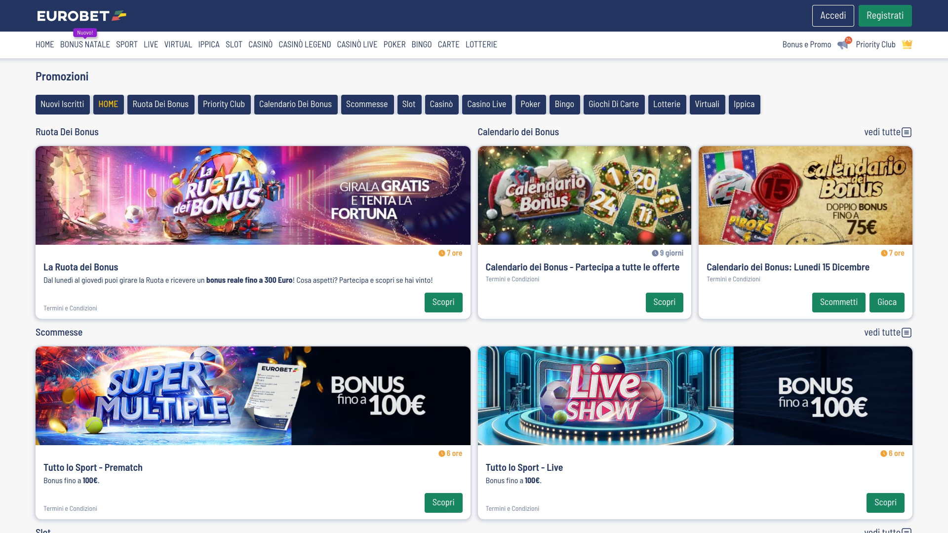 Promoções do Eurobet Casino para computador