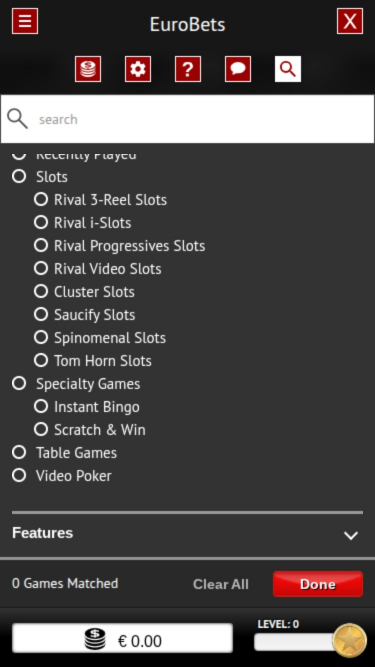 Développeurs de jeux de casino EuroBets Mobile