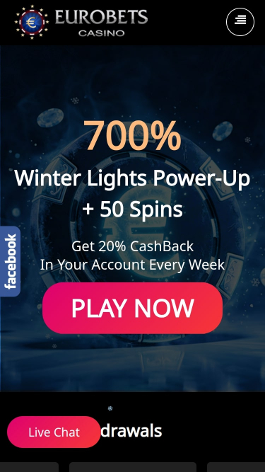 Page d'accueil mobile du casino EuroBets