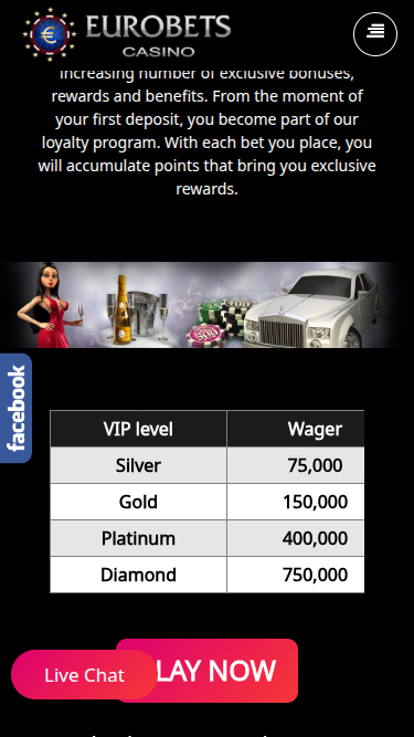 Programme VIP mobile EuroBets Casino