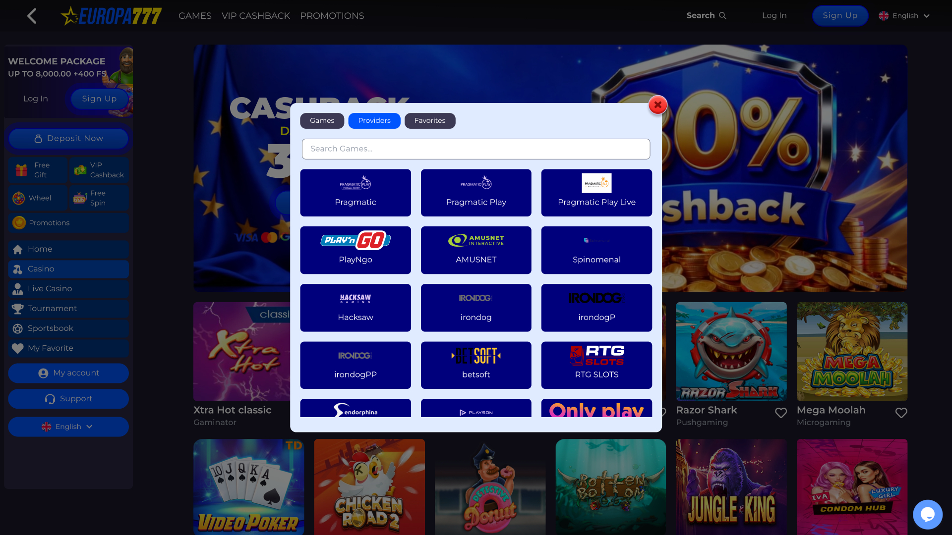 Europa777 Casino Desktop-Spielentwickler