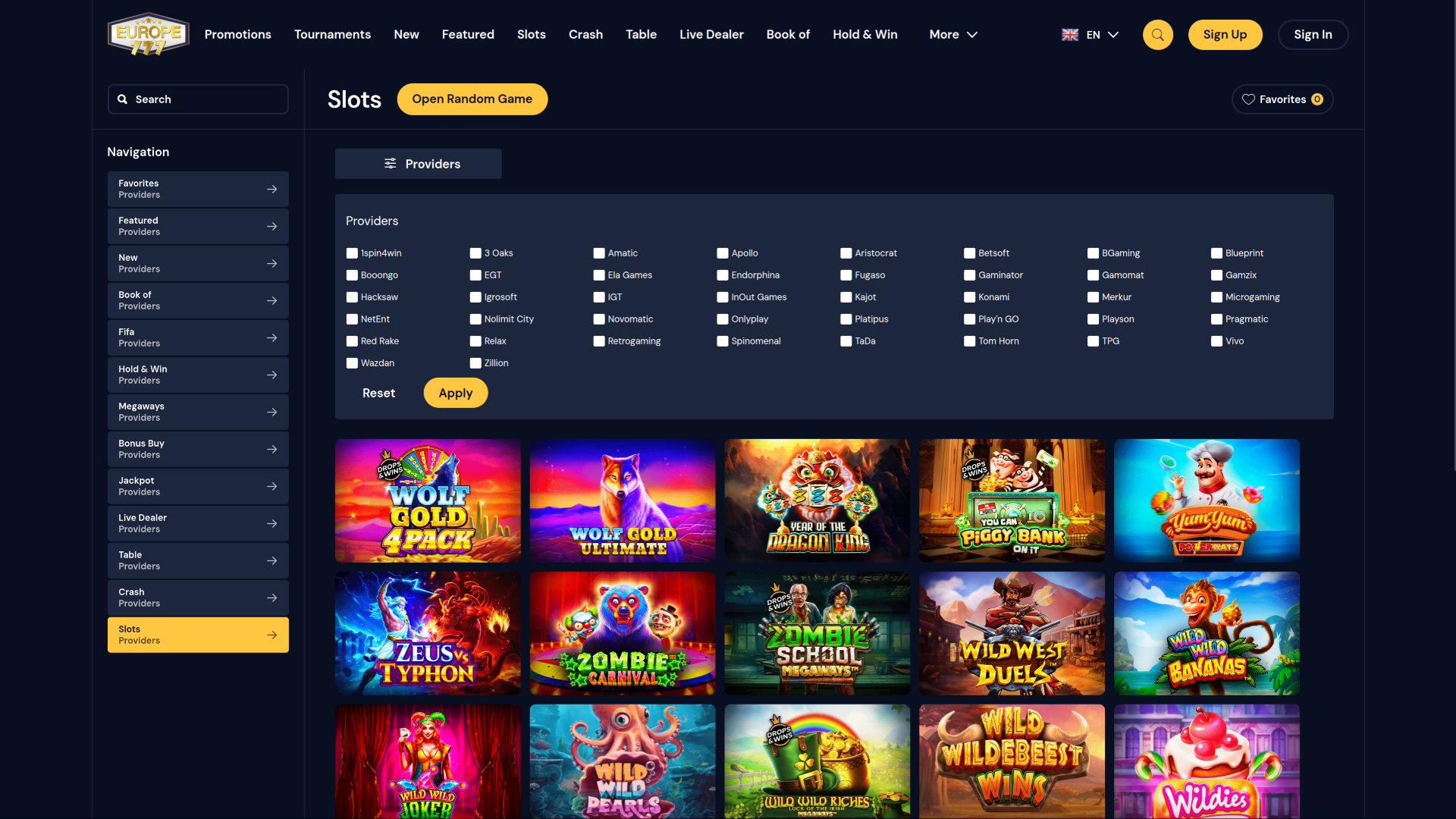 Développeurs de jeux de casino Europe 777 pour ordinateur