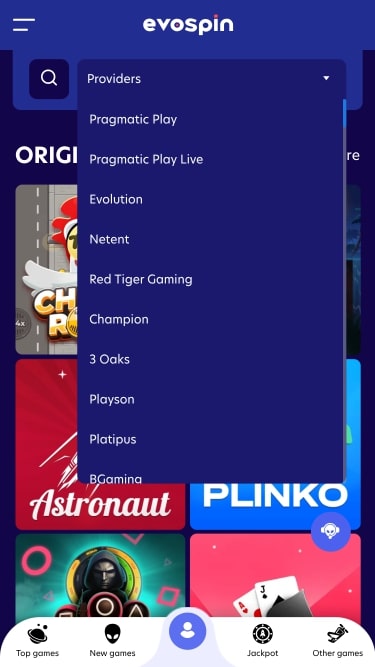 EvoSpin Casino Desarrolladores de Juegos Móvil