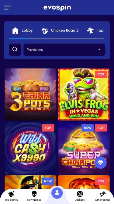EvoSpin Casino Juegos Móvil