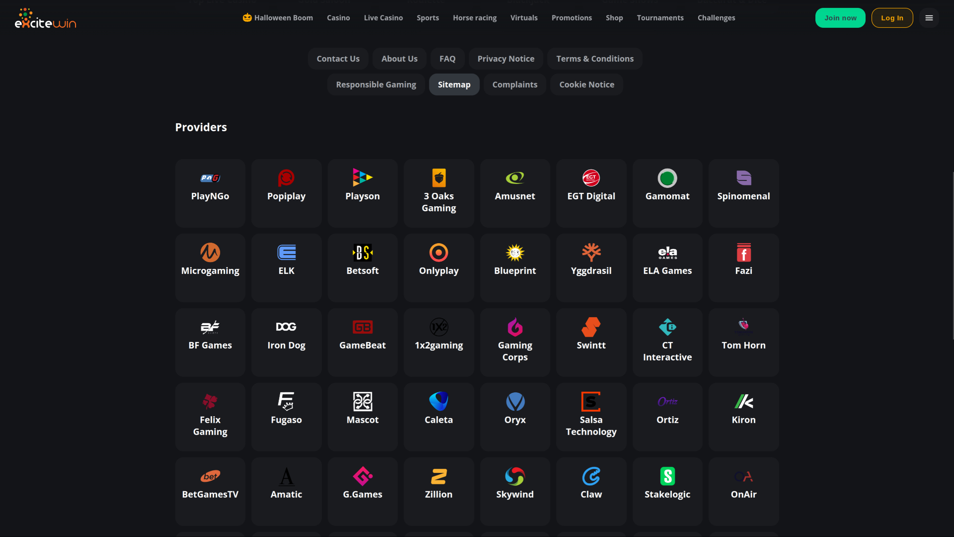 ExciteWin Casino Desktop Game Developers