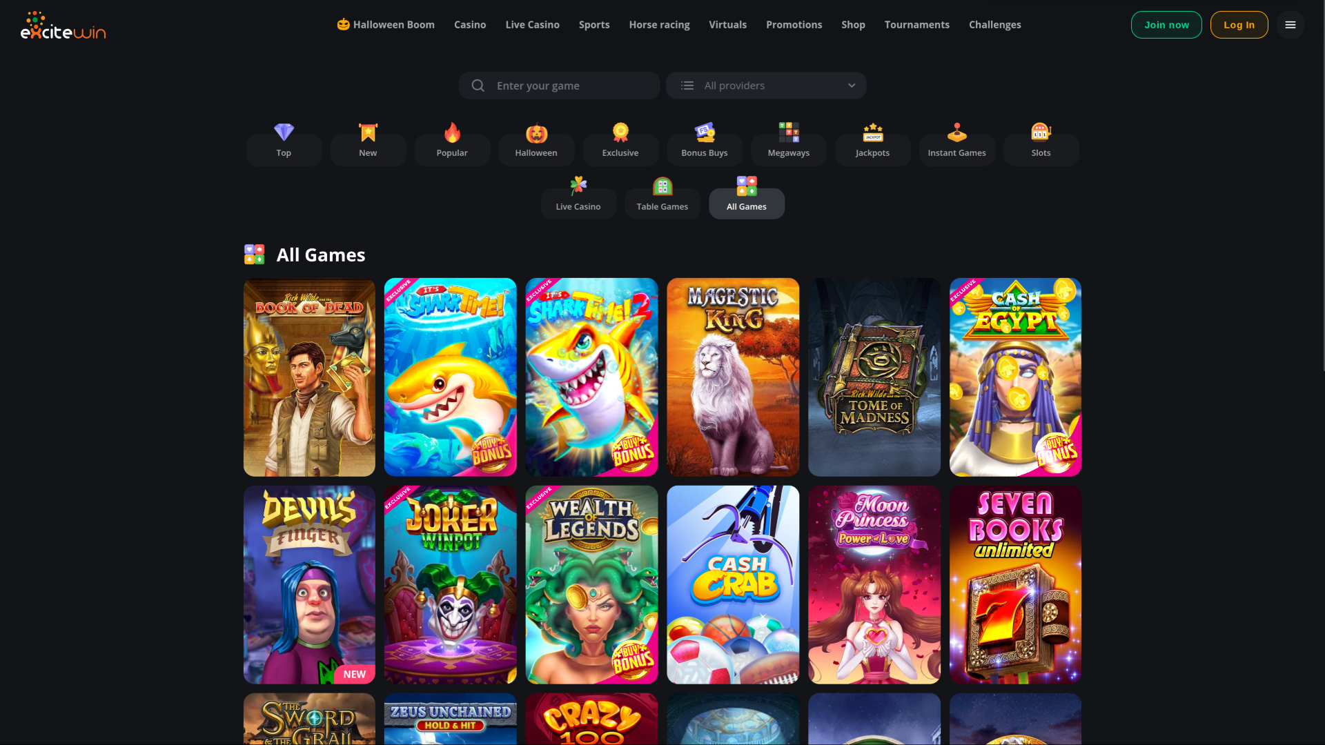 ExciteWin Casino Desktop Games