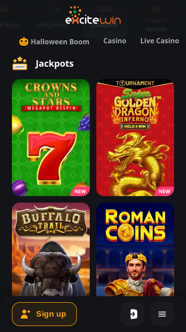 ExciteWin Casino Mobile Jackpot