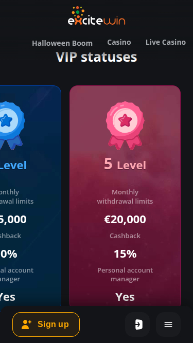 ExciteWin Casino Mobile VIP Program