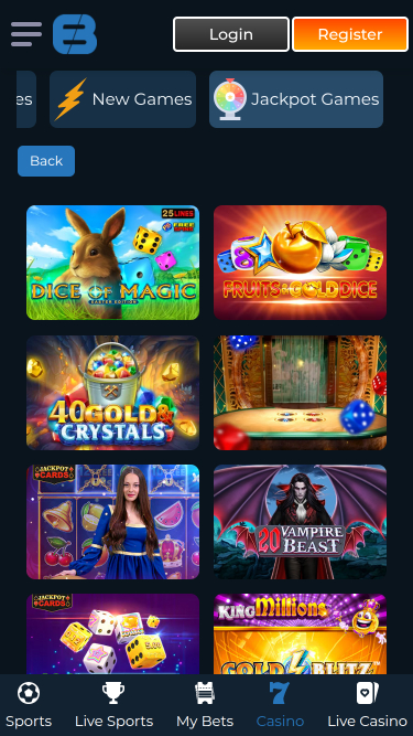 Jackpot mobile de Exclusive Bet Casino