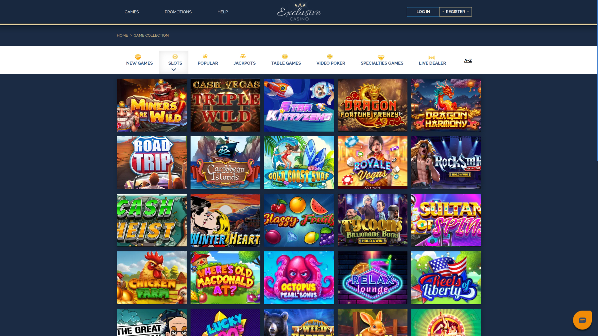 Jeux de Exclusive Casino sur ordinateur