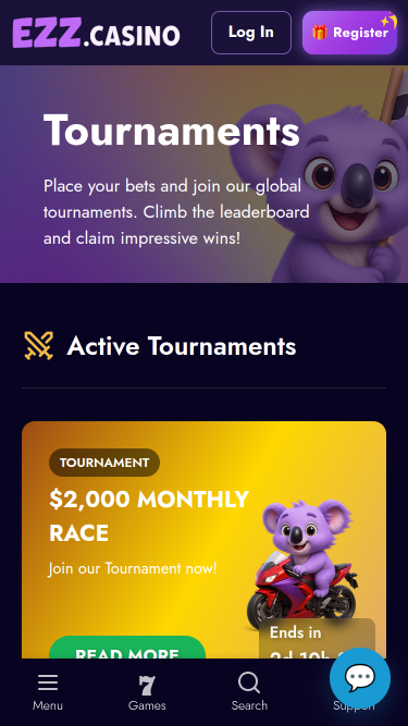 Tournois de casino EZZ Mobile