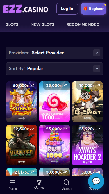 EZZ Casino Games Mobile