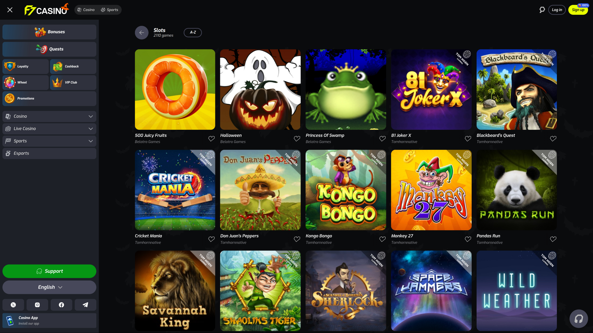 Juegos de F7 Casino de escritorio