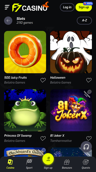 Juegos móviles de F7 Casino