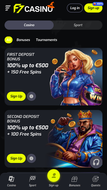 Promociones móviles de F7 Casino